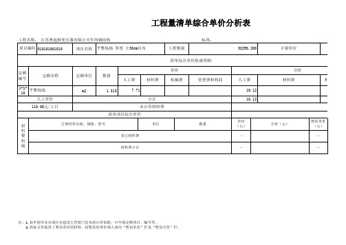 8、 工程量清单综合单价分析表(全部)