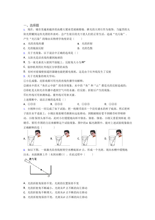 《易错题》初中八年级物理上册《光现象》知识点(专题培优)