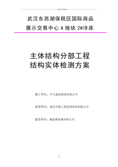 主体结构分部结构实体检测方案精编版