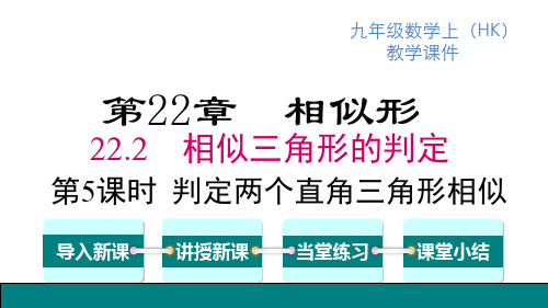 沪科版九年级上册数学精品教学课件 第22章相似形 相似三角形的判定 第5课时 判定两个直角三角形相似