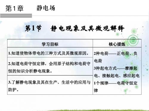 2019版物理新设计同步鲁科版选修3-1课件:第一章 静电场 第1节