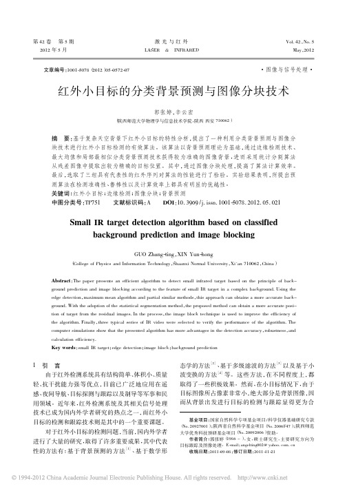 红外小目标的分类背景预测与图像分块技术