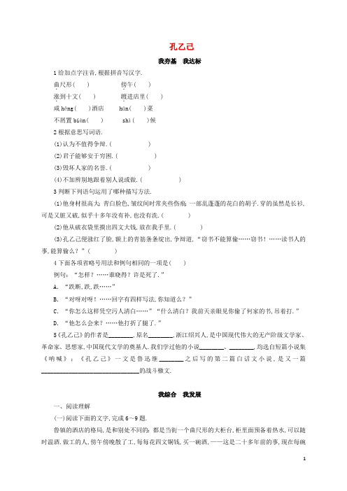 九年级语文下册第2单元5孔乙己同步练习新版新人教版