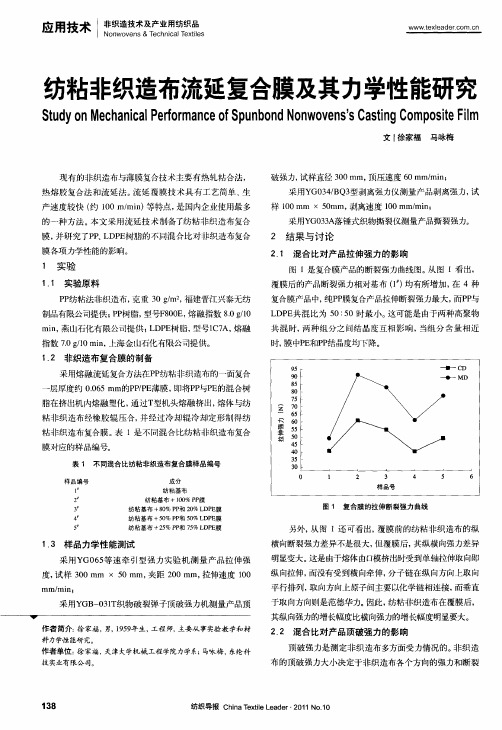 纺粘非织造布流延复合膜及其力学性能研究