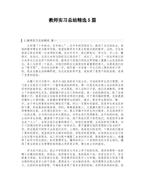 教师实习总结精选5篇