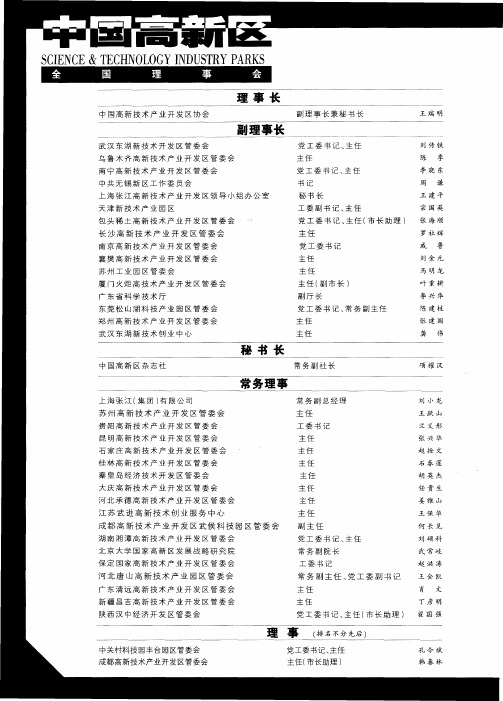 中国高新区 全国理事会