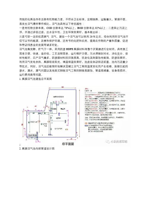 美标HDPE黑膜作为底膜和盖膜建沼气池设计图纸