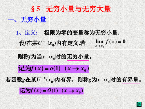 无穷小量和无穷大量