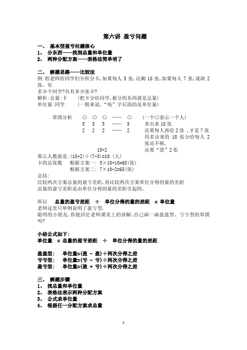 小学数学盈亏问题-练习