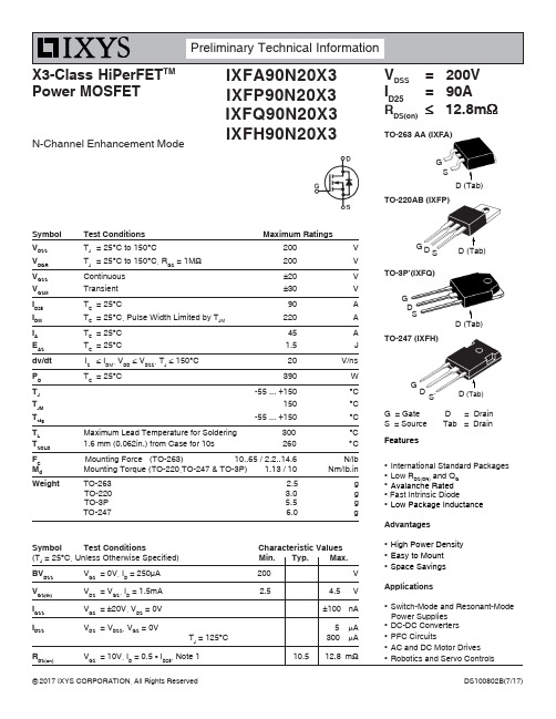 IXYS DS100802B(IXFA-FP-FQ-FH90N20X3)