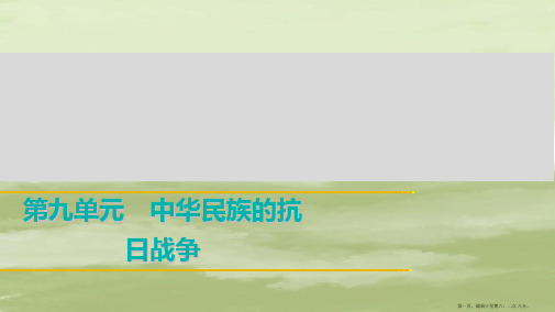 2022年中考历史总复习课件：第九单元-中华民族的抗日战争-(共10张PPT)