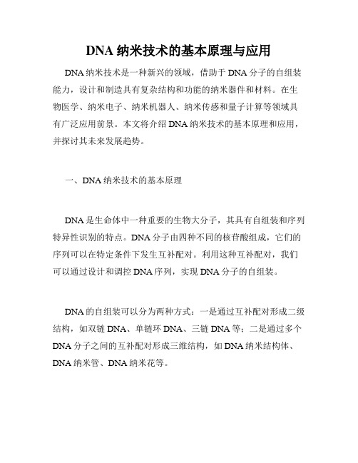 DNA纳米技术的基本原理与应用