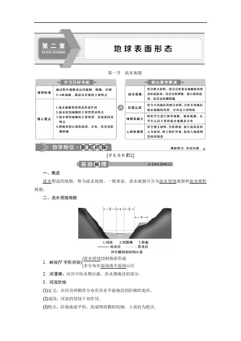 (新教材)2019-2020学年湘教版地理必修第一册讲义：2.1 流水地貌 Word版含答案