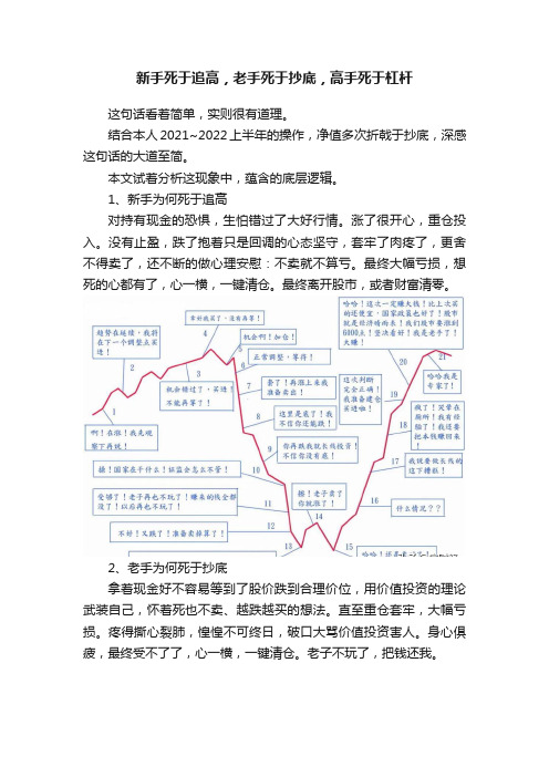 新手死于追高，老手死于抄底，高手死于杠杆