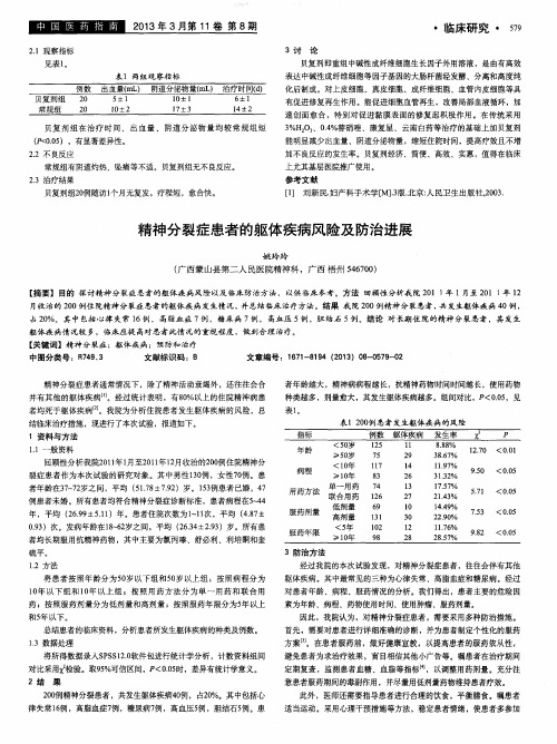 精神分裂症患者的躯体疾病风险及防治进展