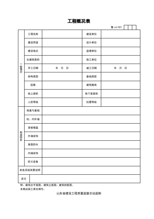 (完整版)山东建筑资料全套表格World版