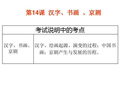 第14课  汉字与书画