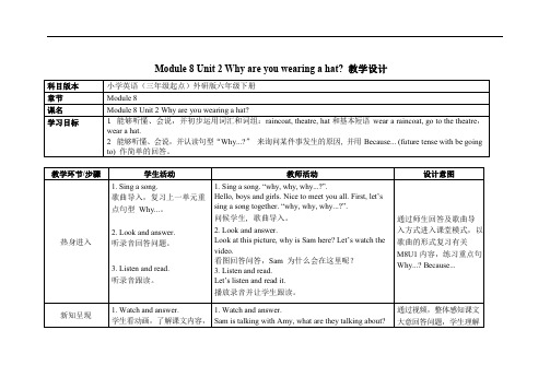 外研版六年级英语下册《Module 8 Unit 2》精品教案教学设计优秀公开课