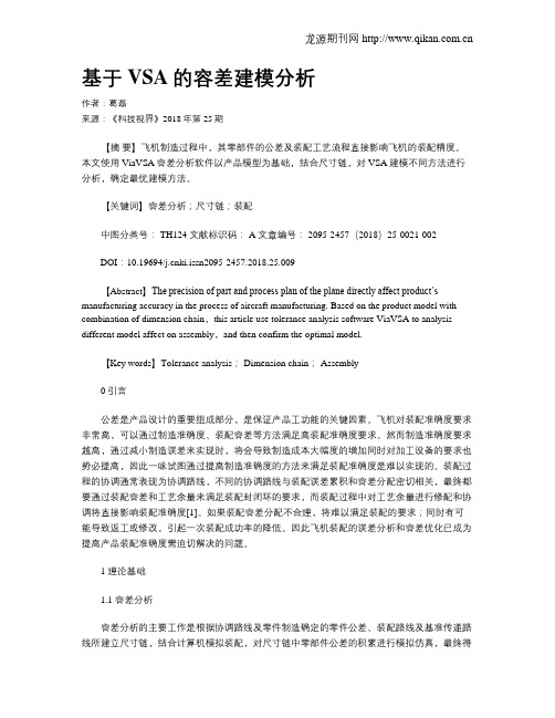 基于VSA的容差建模分析