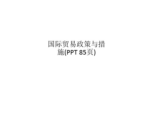 国际贸易政策与措施(PPT 85页)