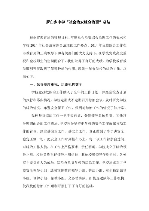 09年综合治理总结