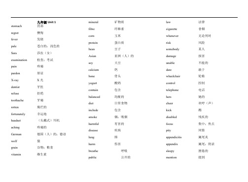 冀教版九全册英语单词(完美版)