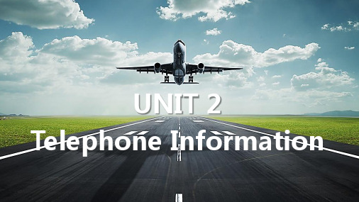 航空服务英语口语教程课件Unit 2