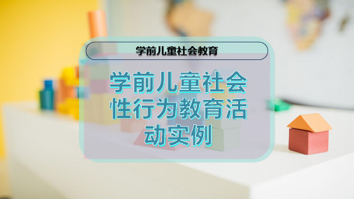 学前儿童社会性行为教育活动实例