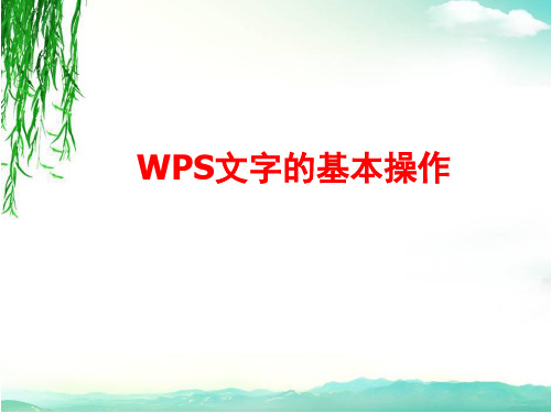 wps文字的基本操作(课堂PPT)