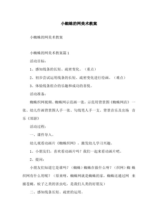 小蜘蛛的网美术教案