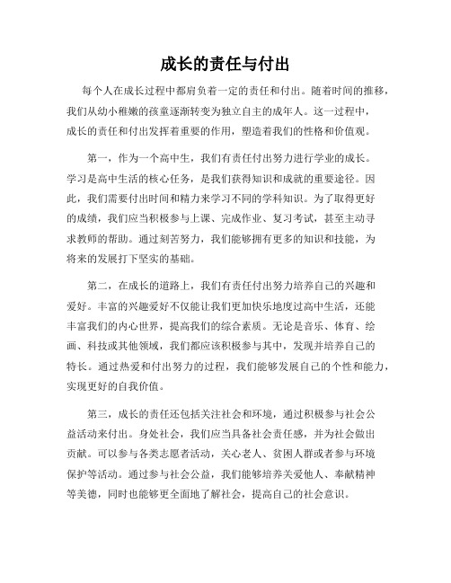 成长的责任与付出