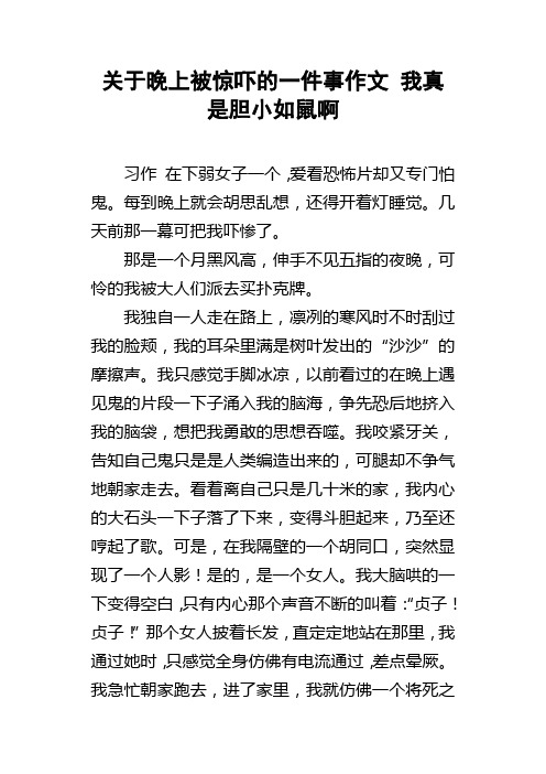 关于晚上被惊吓的一件事作文我真是胆小如鼠啊