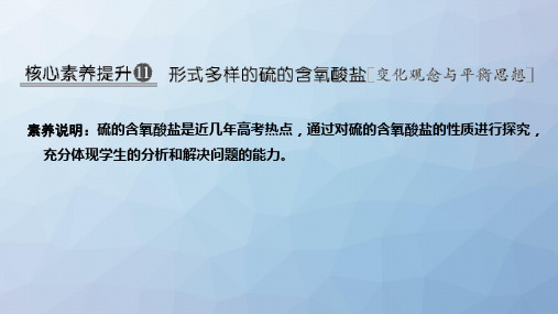 高三化学一轮复习精品课件：核心素养提升11 形式多样的硫的含氧酸盐