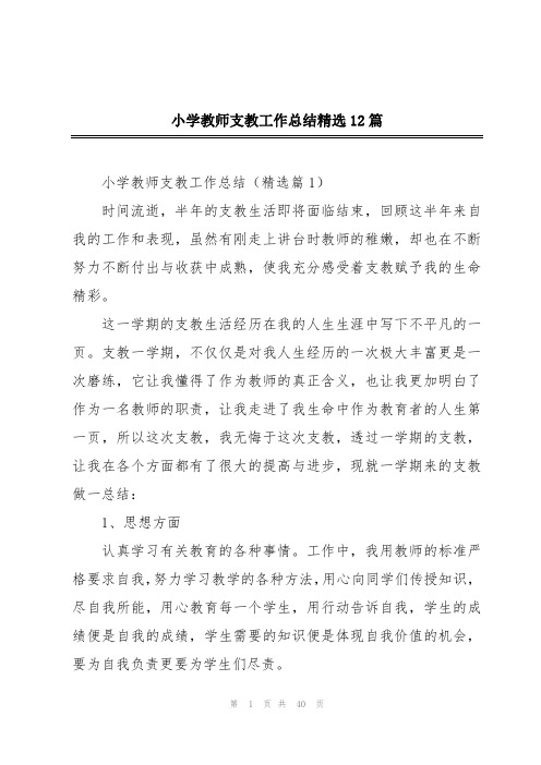 小学教师支教工作总结精选12篇