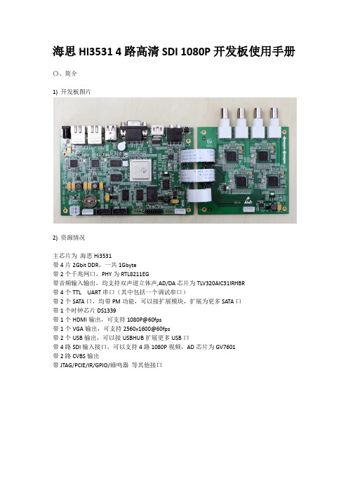 海思HI3531 4路高清SDI 1080P开发板使用手册