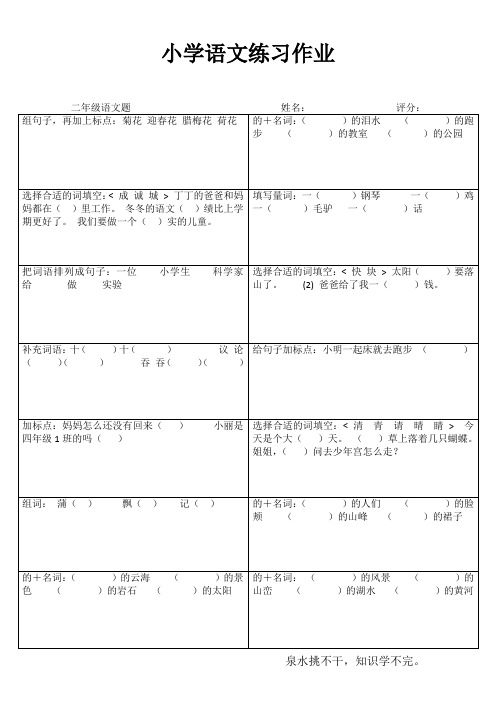 小学二年级语文阶段测试VI (66)