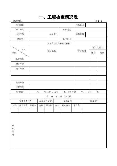 修正版最新版建设工程质量大检查表