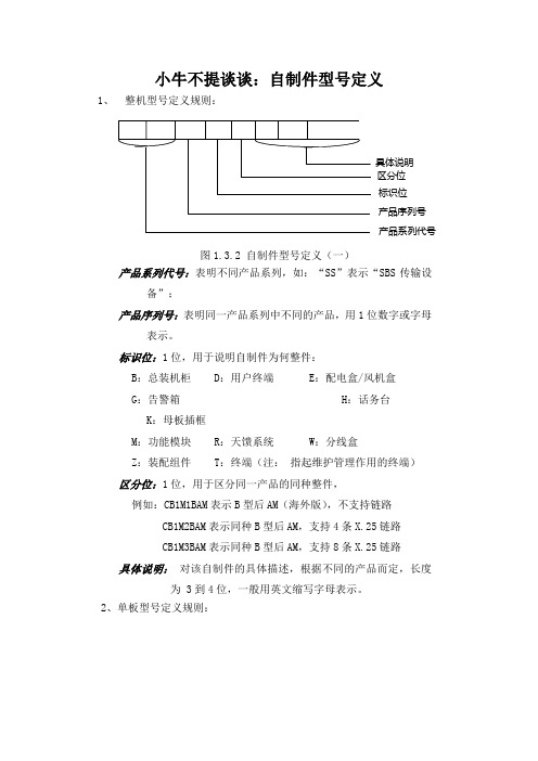 小牛不提谈谈：自制件型号定义