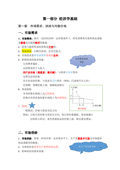 中级经济师--经济基础知识--第一章