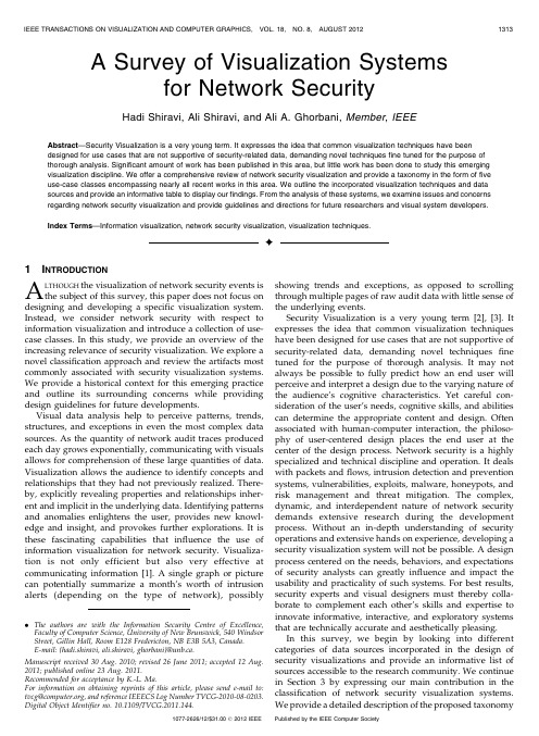 a survey of visualizaiton systems for network security