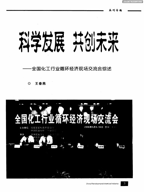 科学发展 共创未来——全国化工行业循环经济现场交流会综述