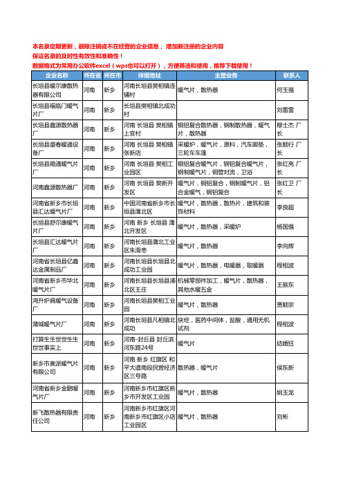 2020新版河南省新乡暖气片工商企业公司名录名单黄页大全51家