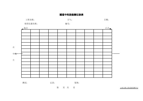 隧道照度检测记录表