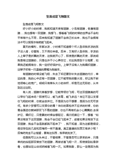 坠落或是飞翔散文