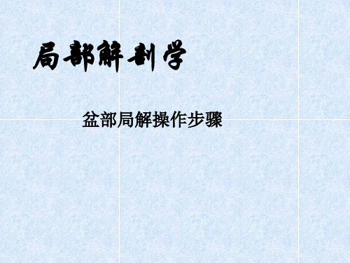 局部解剖学-盆部局部操作步骤