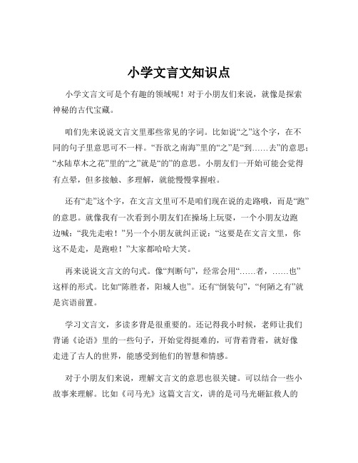 小学文言文知识点