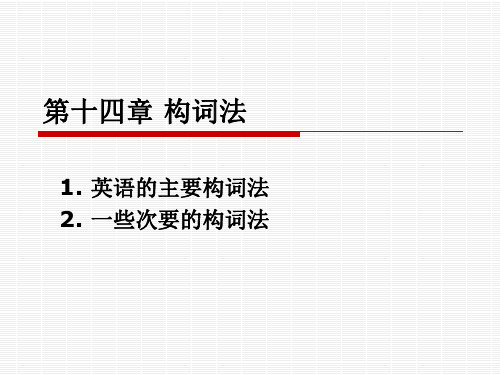 实用英语语法教程-第十四章 构词法