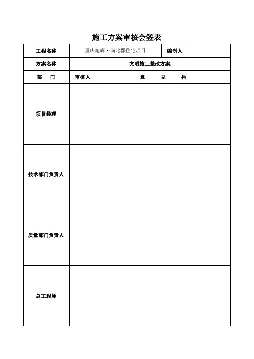 的施工组织设计会签表、审批流程及报审说明