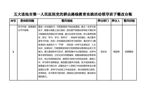 群众路线教育实践活动领导班子整改台账