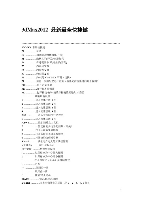 3dMax_2014最新最全的快捷键解析